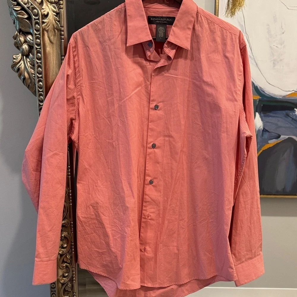 Banana Republic Men's Coral Stretch Shirt